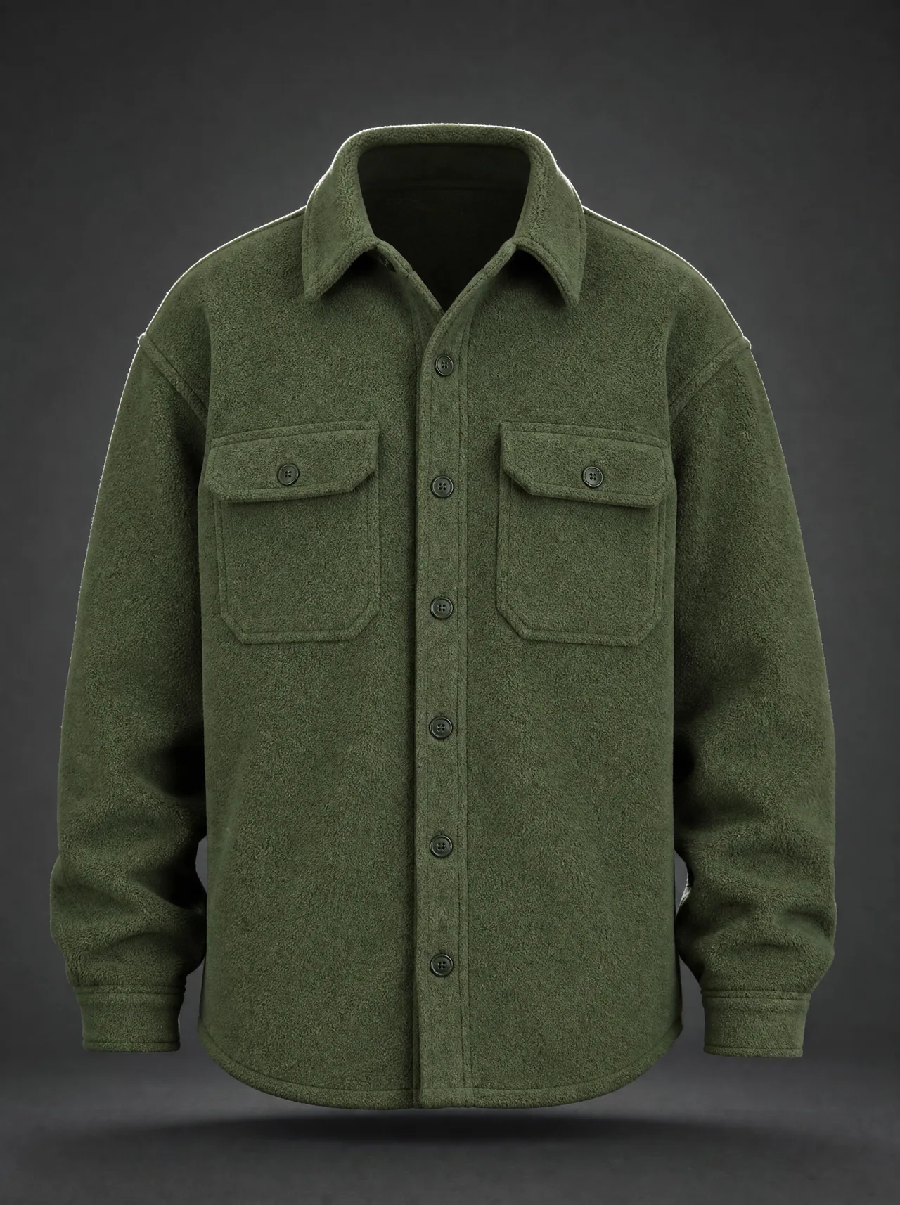 Fleece Overshirt — Moss Green