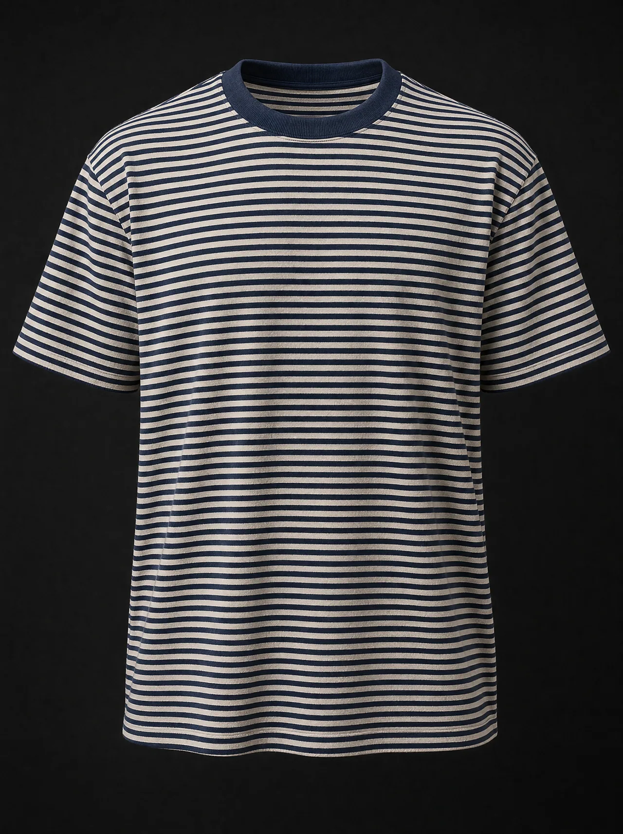 Striped Tee — Navy / Ecru